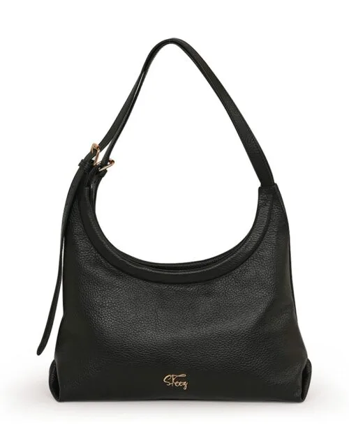 Steez_Puffer_Hobo_Leather_Bag_Black_Bangladesh_Front Puffer Hobo