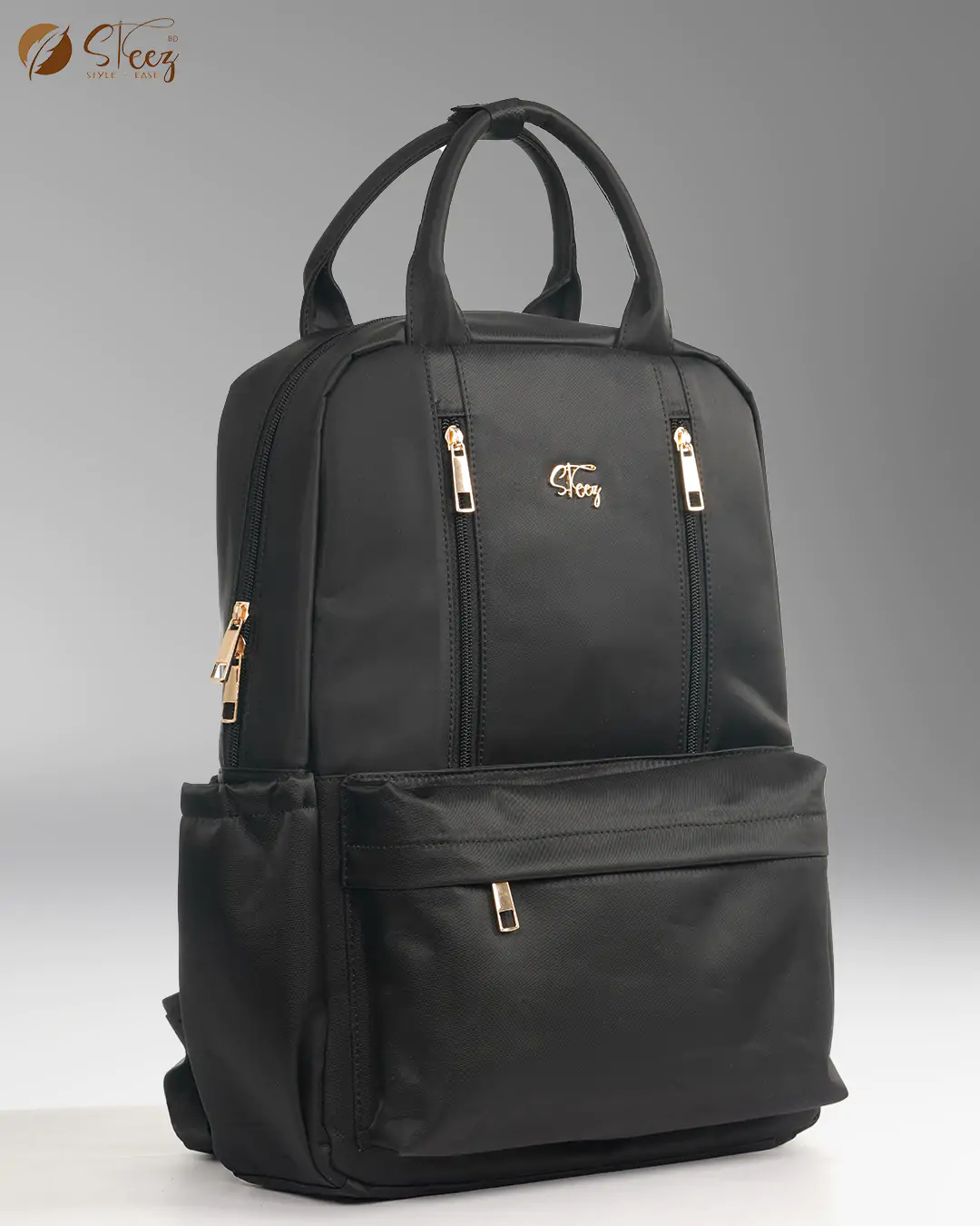 Black - Logo (2) Classic Waterproof Backpack with Zipper