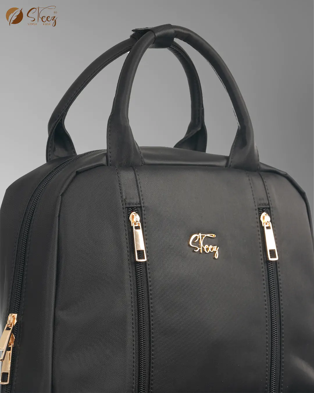 Black - Logo (3) Classic Waterproof Backpack with Zipper