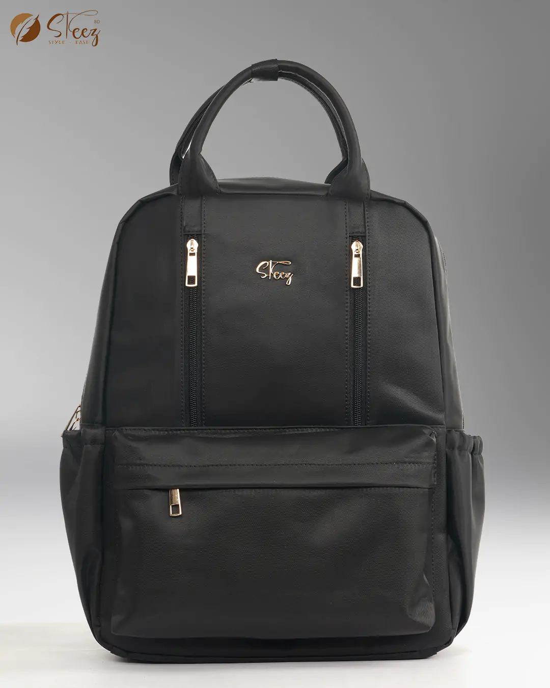 Black - Logo Classic Waterproof Backpack with Zipper