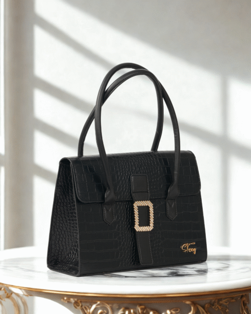 Noir Crocodile Handbag