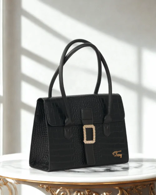 Noir Crocodile Handbag
